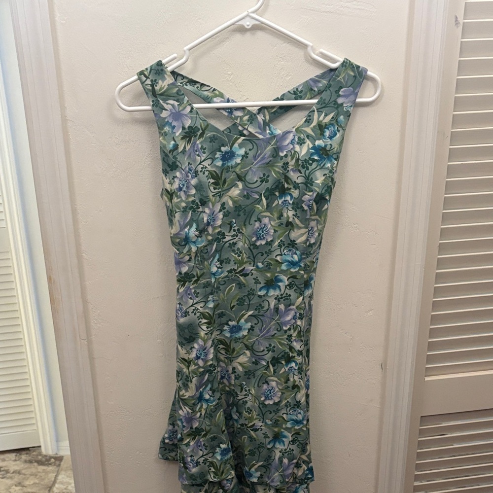 All that Jazz Green and Blue Floral Dress